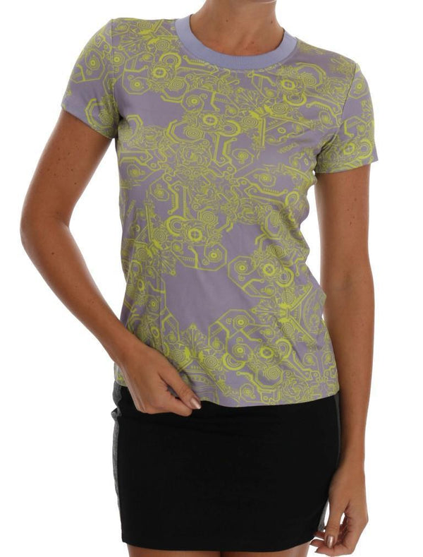 Purple Stretch Motive Blouse Top