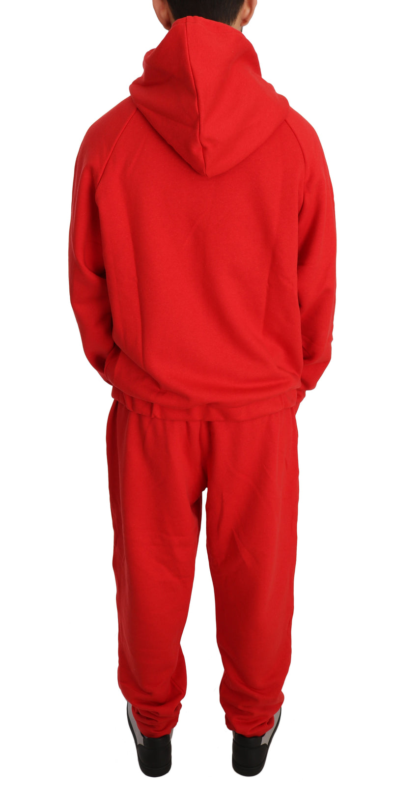 Red Cotton Sweater Pants Tracksuit