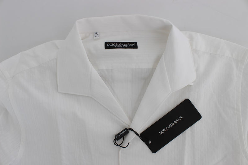 White Cotton Slim GOLD Formal Shirt