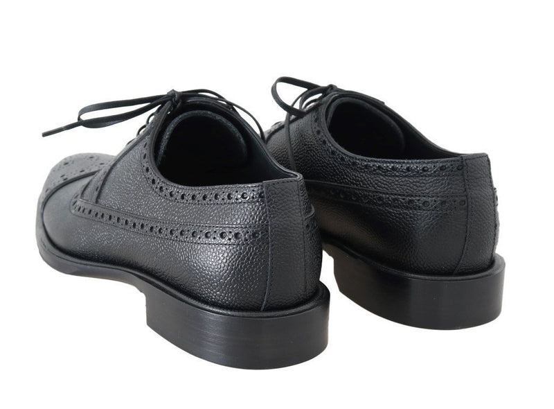 Black Leather Dress Oxford Wingtip Shoes