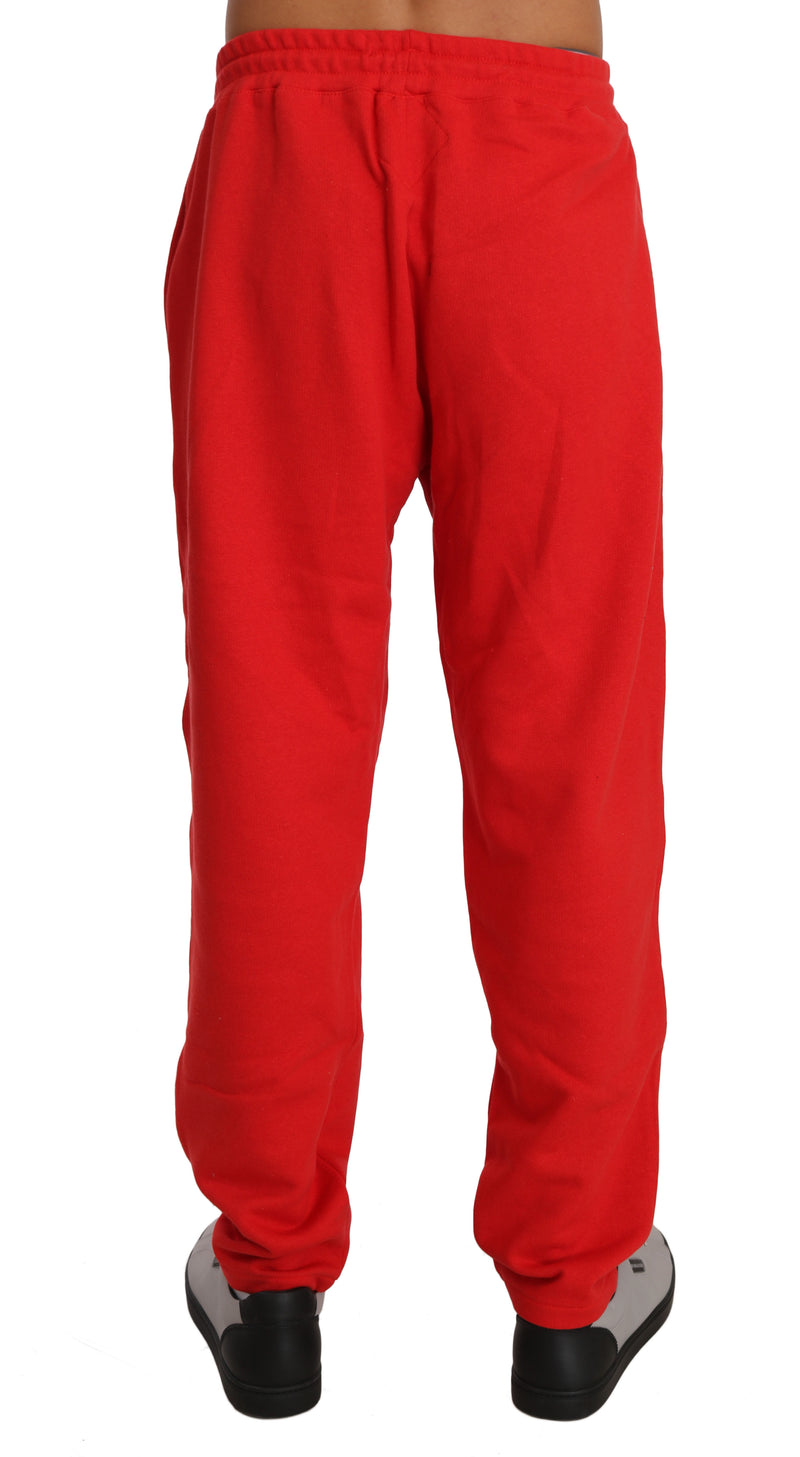 Red Cotton Sweater Pants Tracksuit