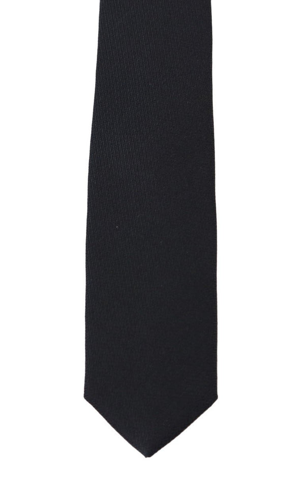 Blue Silk Patterned Slim Tie