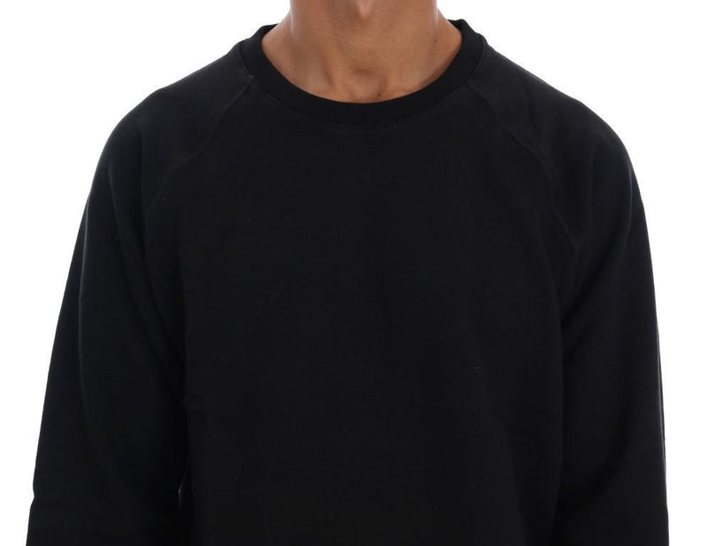 Black Crewneck Cotton Sweater
