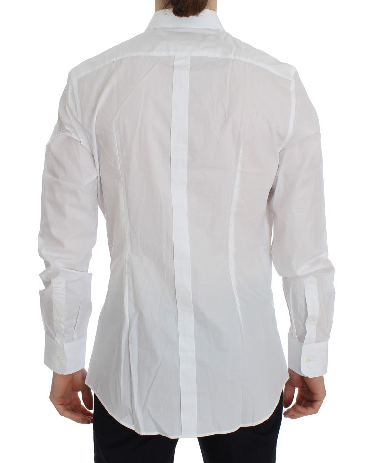 White Cotton Slim GOLD Formal Shirt