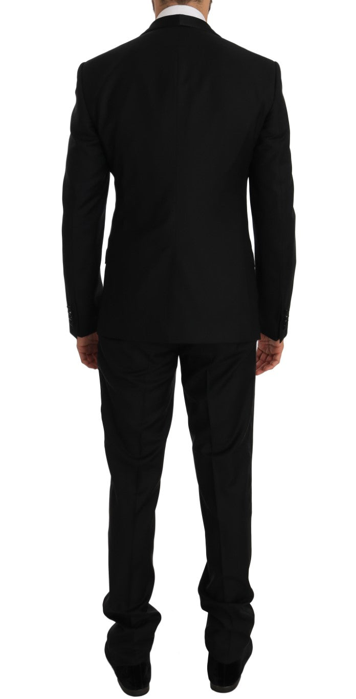 Black Wool Silk MARTINI Slim Smoking Suit