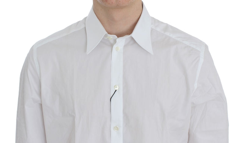 White Cotton Slim GOLD Formal Shirt