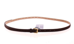 Brown Suede Leather Logo Belt