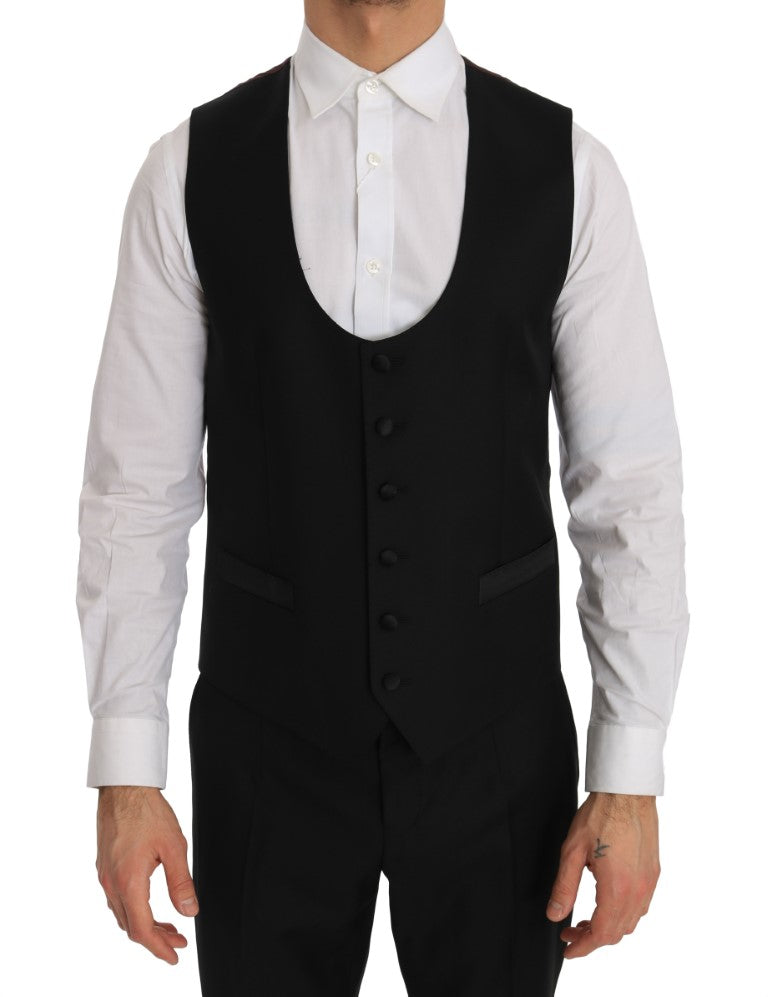 Black Wool Silk MARTINI Slim Smoking Suit