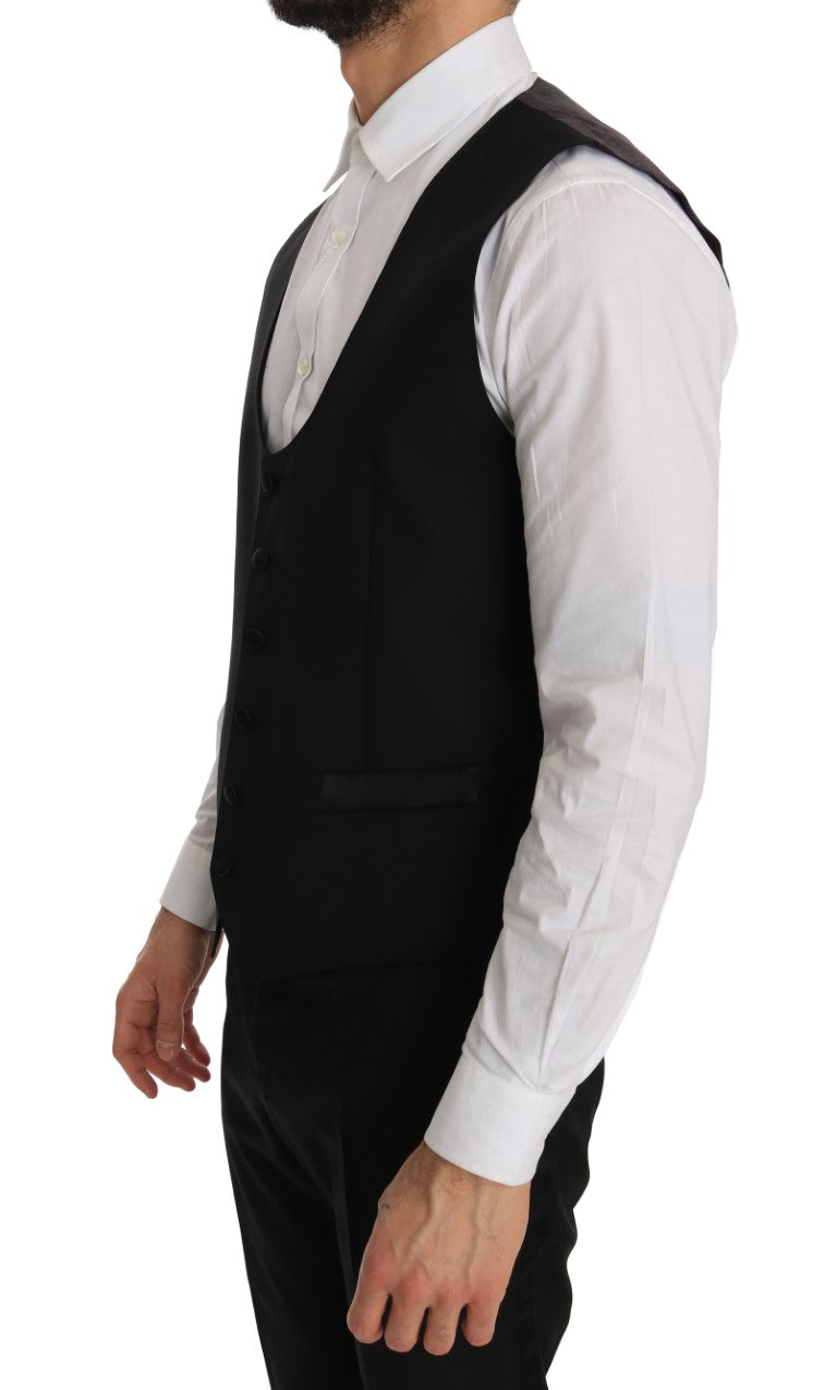 Black Wool Silk MARTINI Slim Smoking Suit