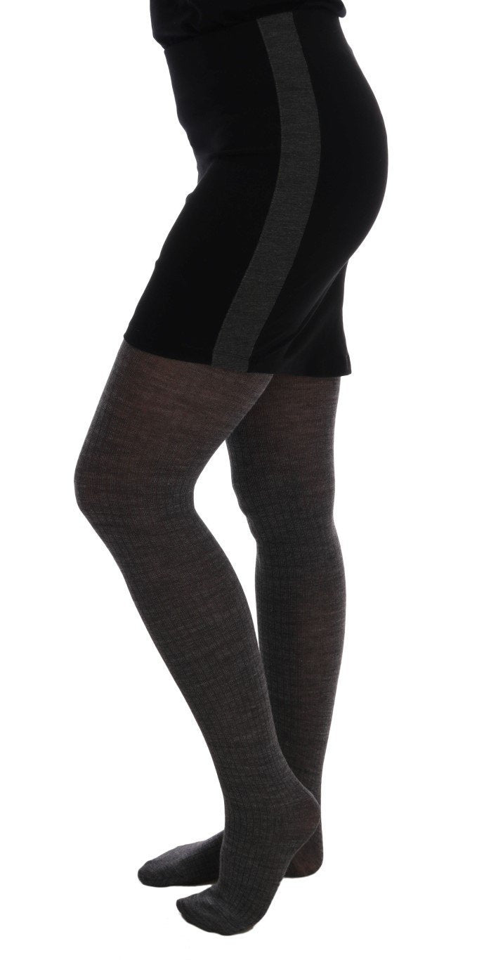 Gray Stretch Tights Stockings