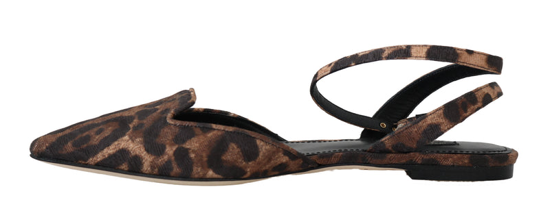 Flats Brown Leopard Brocade Ankle