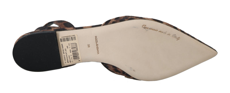 Flats Brown Leopard Brocade Ankle