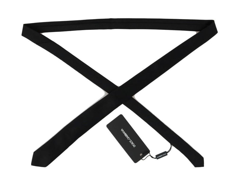 Black Silk Solid Slim Tie