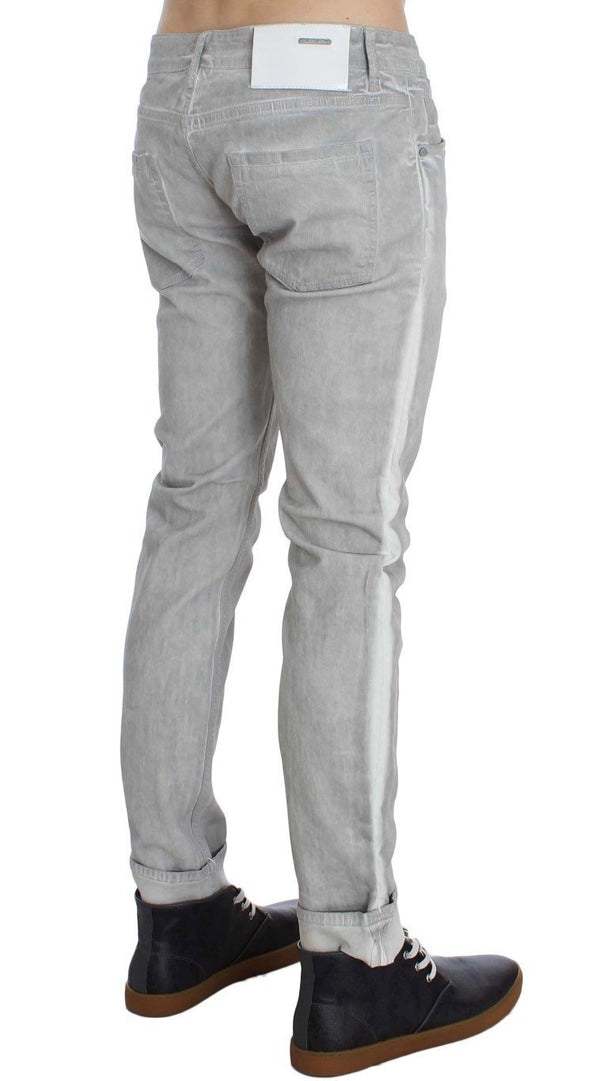 Gray Wash Cotton Stretch Slim Skinny Fit Jeans