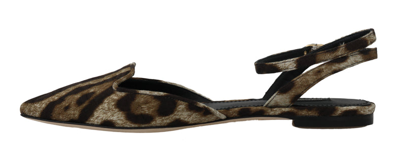 Flats Brown Leopard Brocade Ankle