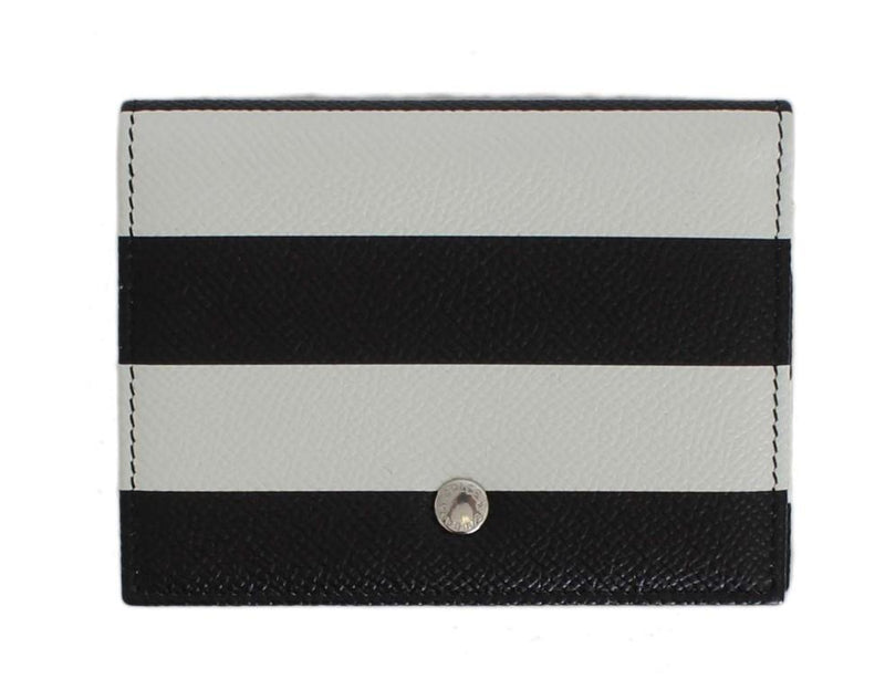 White Black Leather Wallet