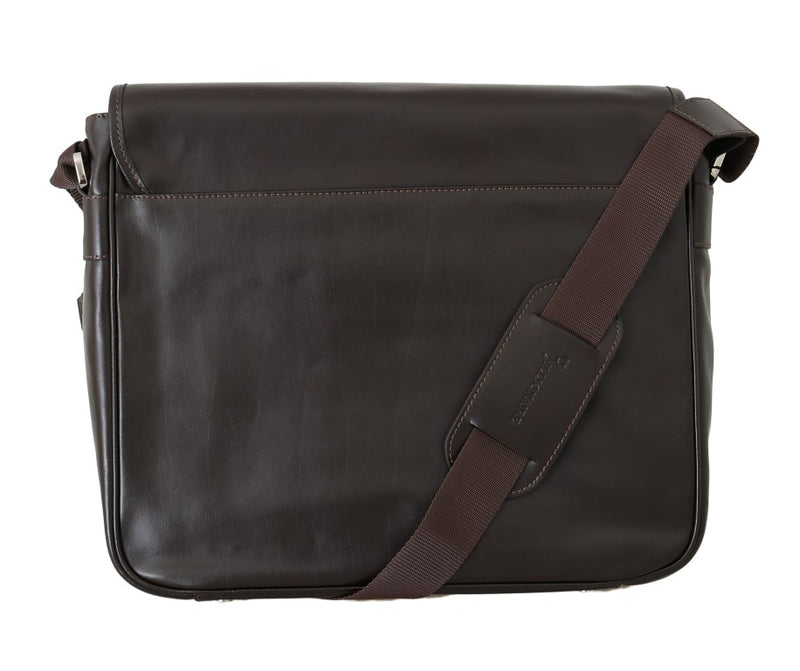 Brown Leather Messenger Shoulder Bag