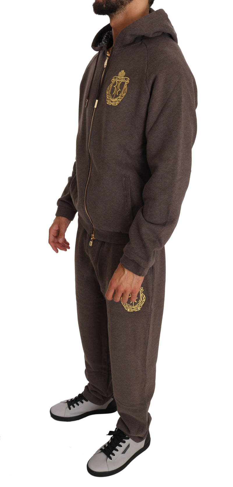 Brown Cotton Sweater Pants Tracksuit