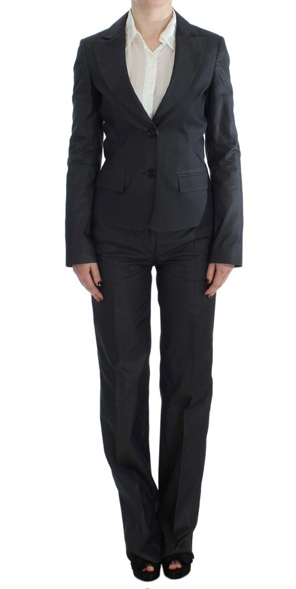 Gray One Button Two Piece Suit