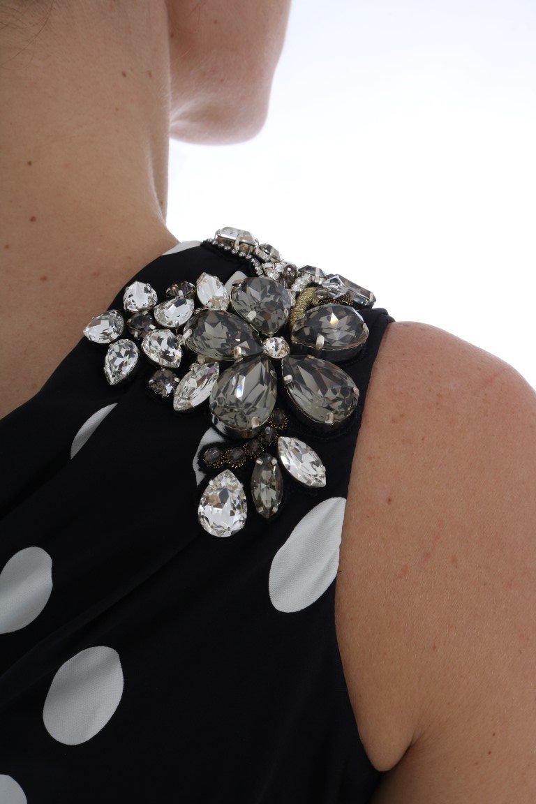 Black White SARTORIA Silk Crystal Dress