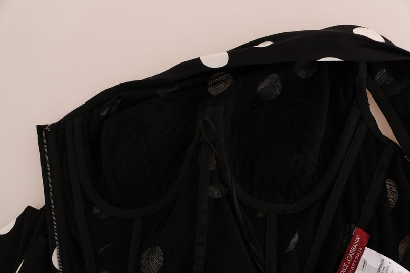 Black White SARTORIA Silk Crystal Dress