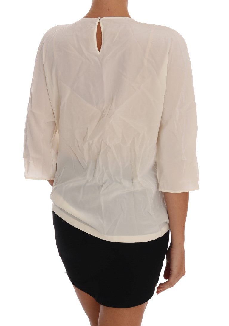 White SICILY Crystal Blouse