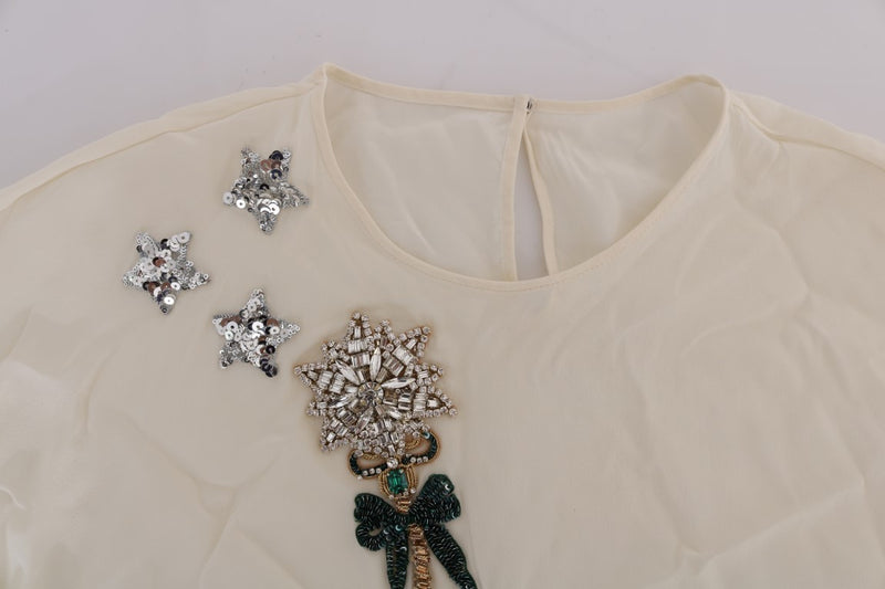 White SICILY Crystal Blouse