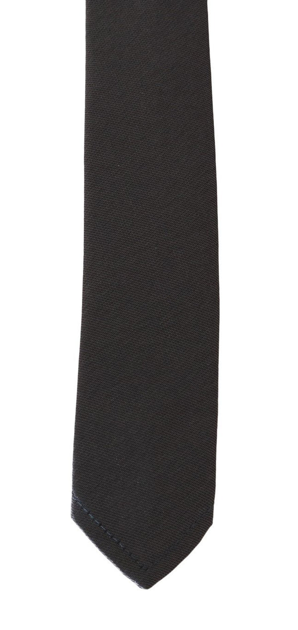 Brown Silk Solid Skinny Tie