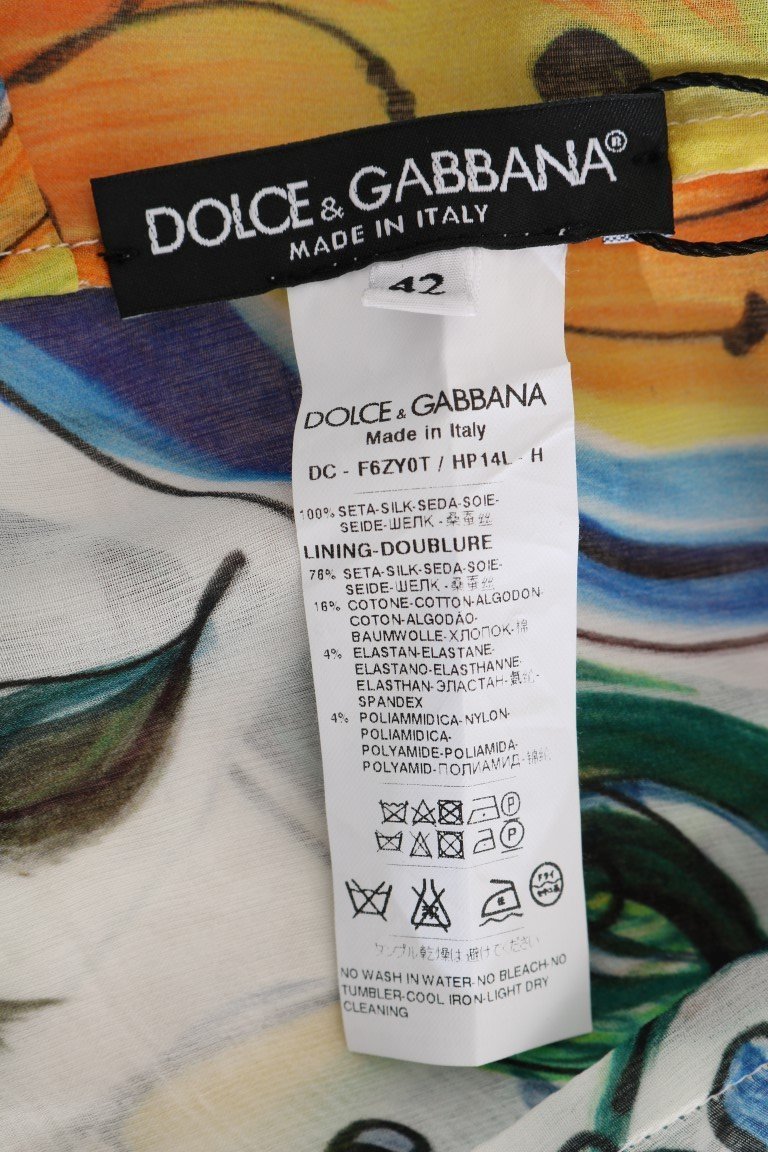 Majolica Print Silk A-line Maxi Dress