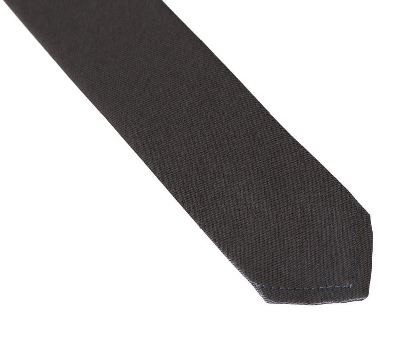 Brown Silk Solid Skinny Tie