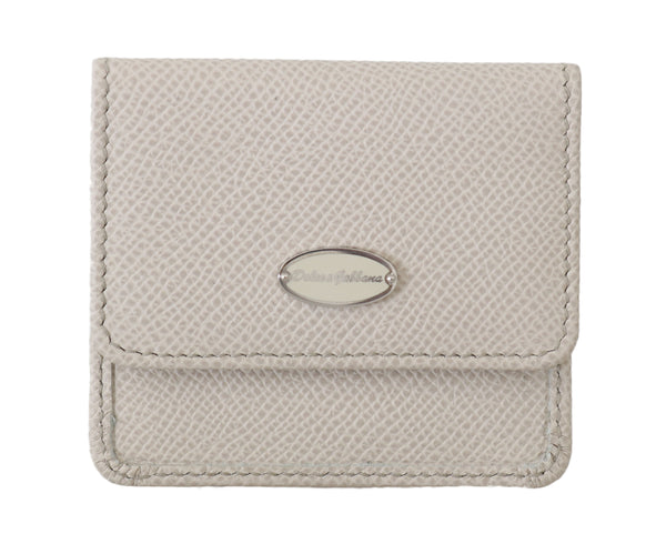 White Dauphine Leather Condom Pocket Case