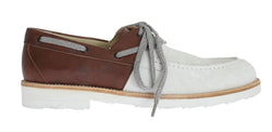 White Brown Leather Shoes