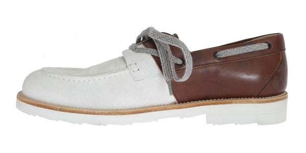 White Brown Leather Shoes
