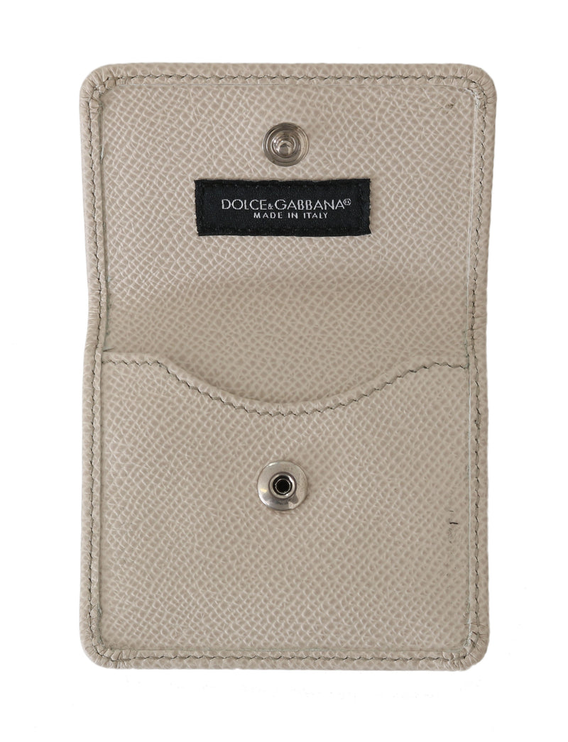 White Dauphine Leather Condom Pocket Case