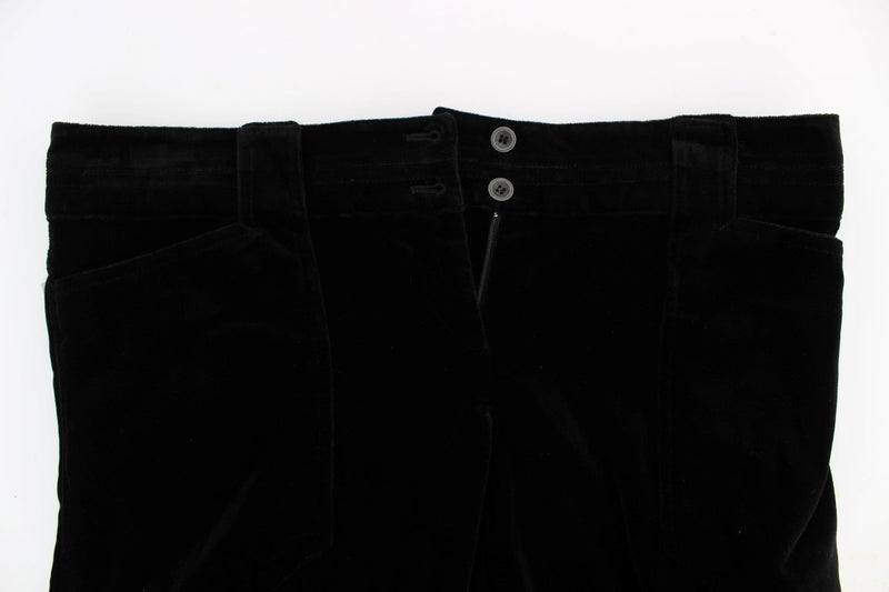 Black Cotton Blend Loose Fit Cargo Pants