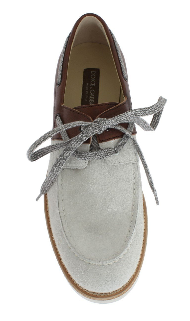 White Brown Leather Shoes