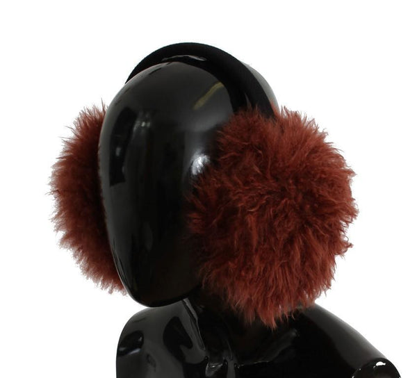 Red Shearling Alpaga Wool Ear Muffs