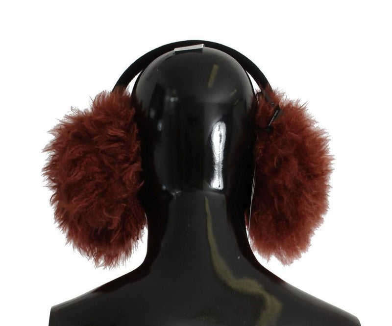 Red Shearling Alpaga Wool Ear Muffs