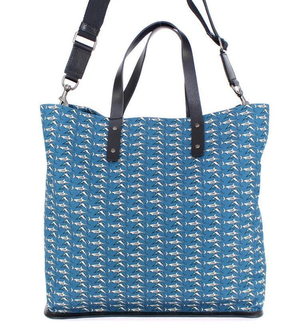 Blue denim tote bag