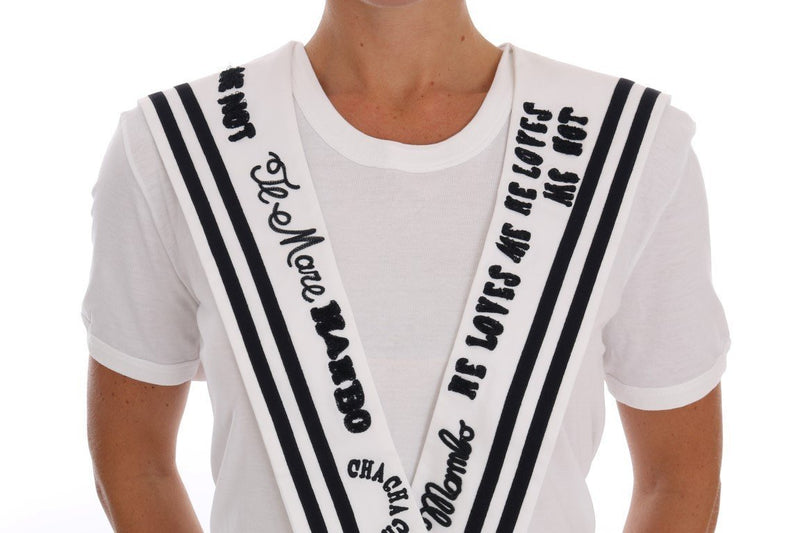 White Cotton Sailor Motive T-shirt