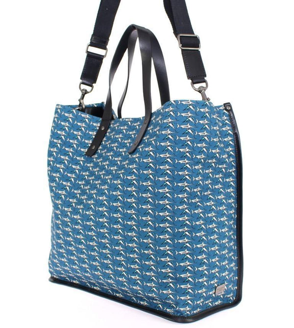 Blue denim tote bag