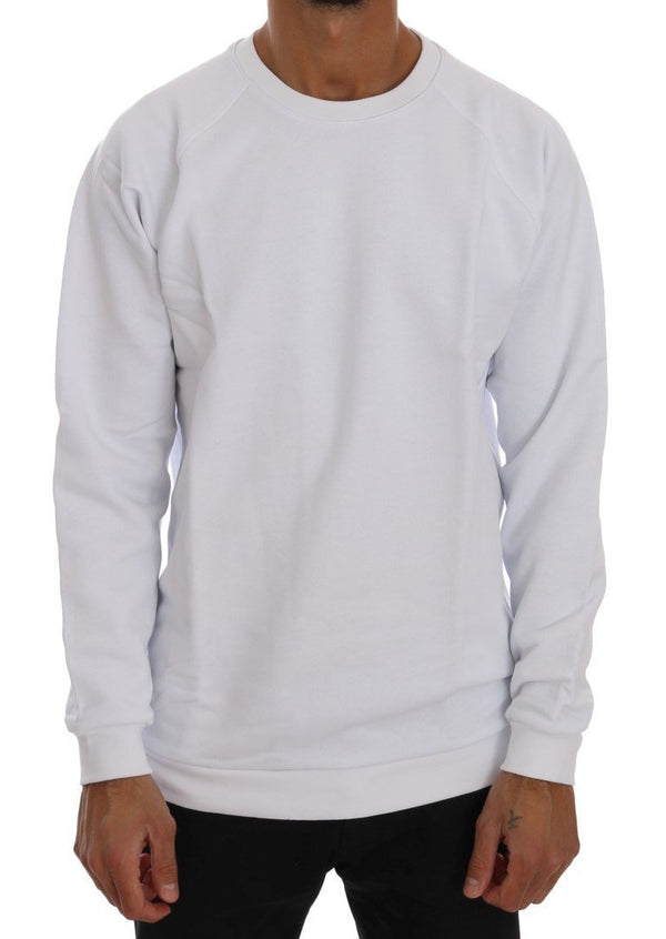 White Crewneck Cotton Sweater