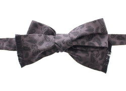 Black Silk Baroque Paisley Untied Bow Tie
