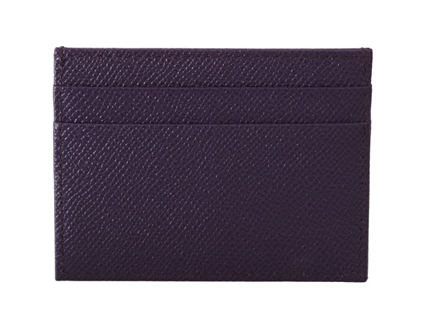 Purple Dauphine Leather Cardholder Case  Wallet