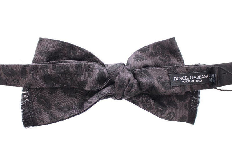 Black Silk Baroque Paisley Untied Bow Tie