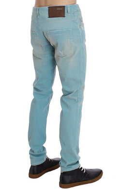 Blue Wash Cotton Stretch Slim Fit Jeans