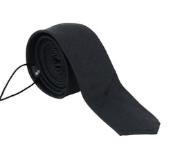 Black Silk Skinny Slim Tie