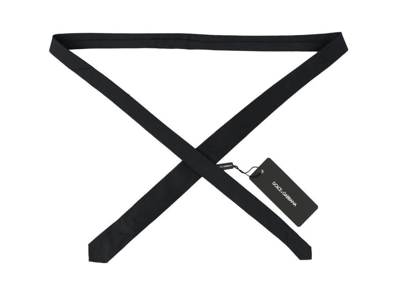 Black Silk Skinny Slim Tie