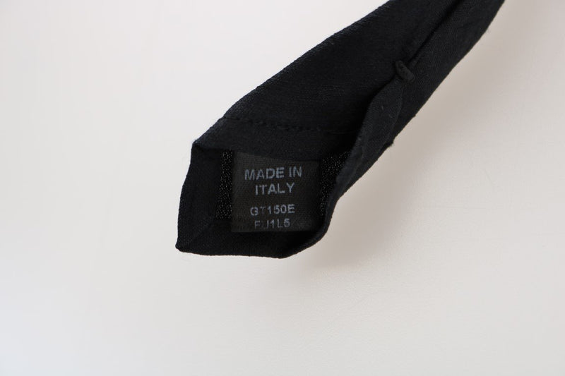 Black Silk Skinny Slim Tie