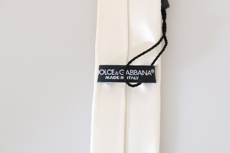 White Silk Solid Skinny Tie